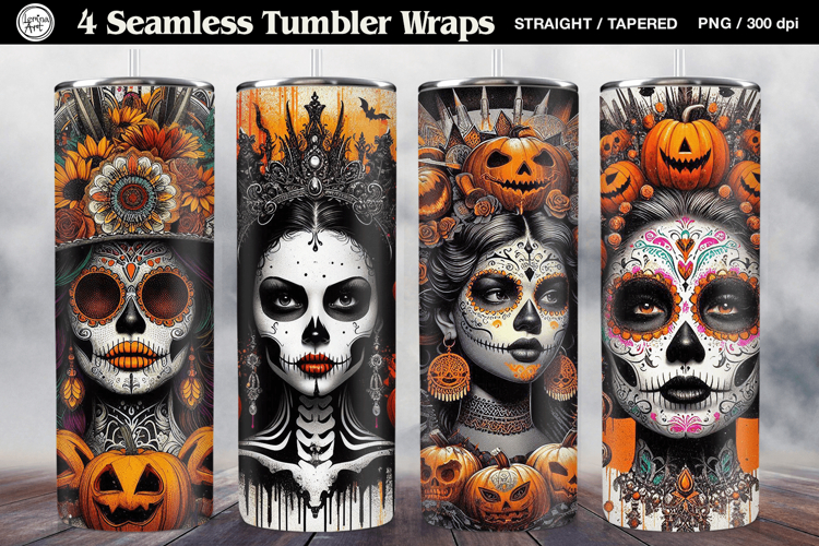 4 Witch Seamless Tumbler Sublimation, 20 oz Tumbler Wrap