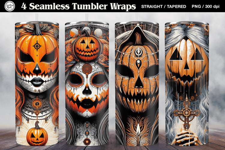 4 Witch Seamless Tumbler Sublimation, 20 oz Tumbler Wrap