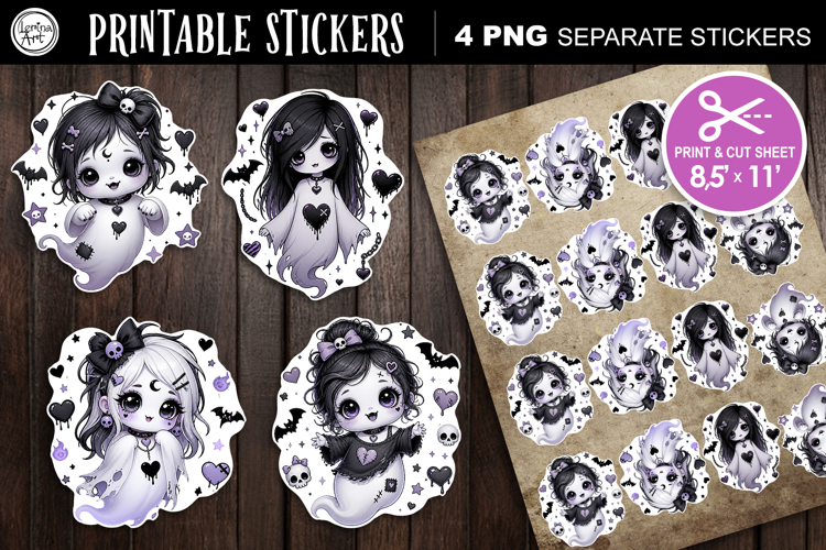 Halloween Ghosts Stickers design PNG