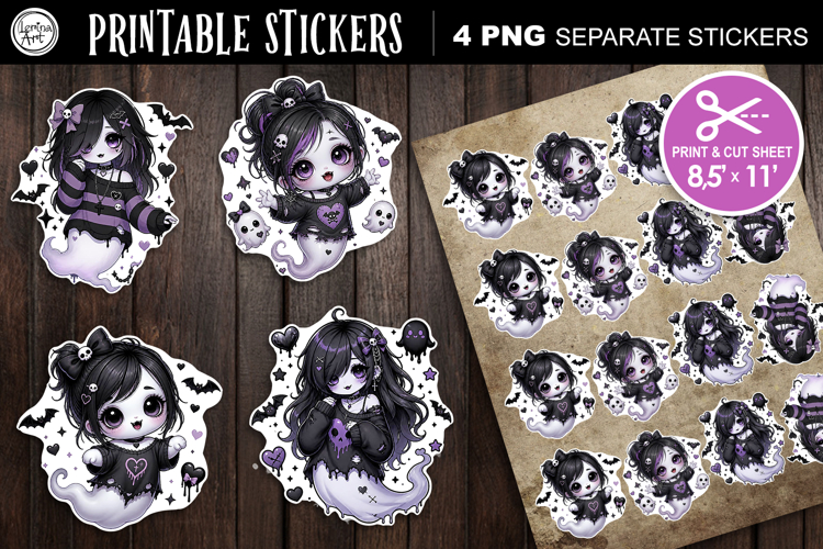Halloween Ghosts Stickers design PNG