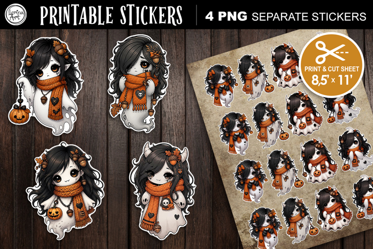 Halloween Ghosts Stickers design PNG