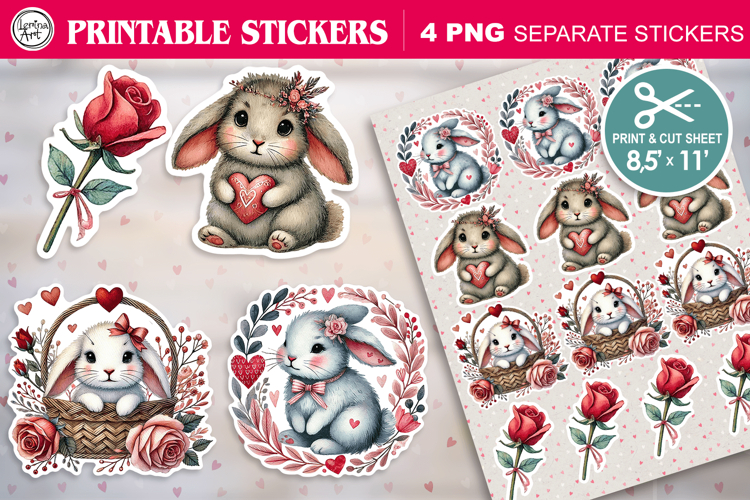 LOVE STICKER. Print & Cut Stickers 300 PNG