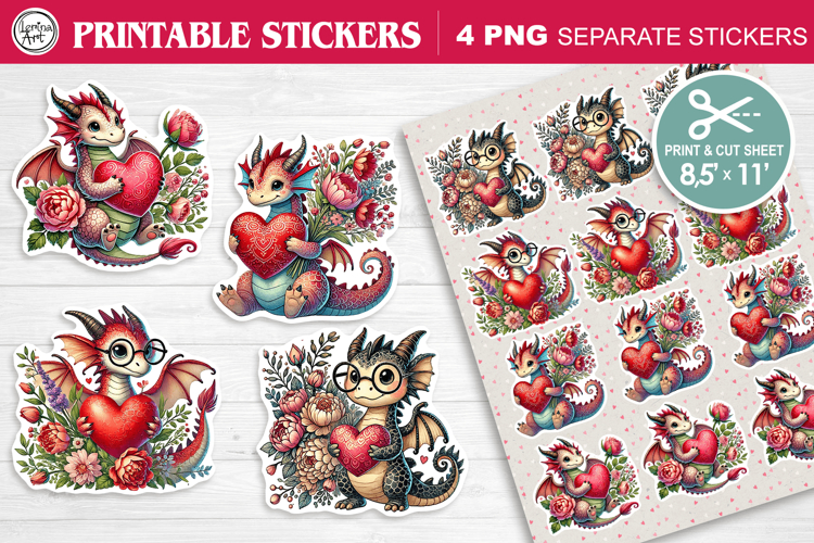 LOVE STICKER. Print & Cut Stickers 300 PNG