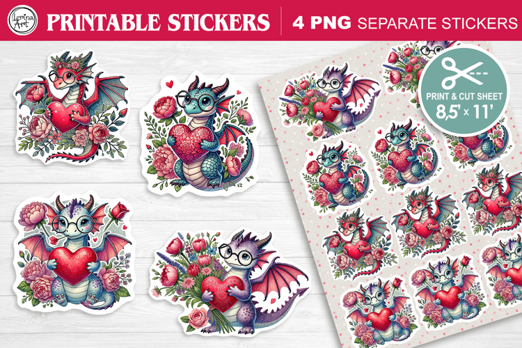 LOVE STICKER. Print & Cut Stickers 300 PNG