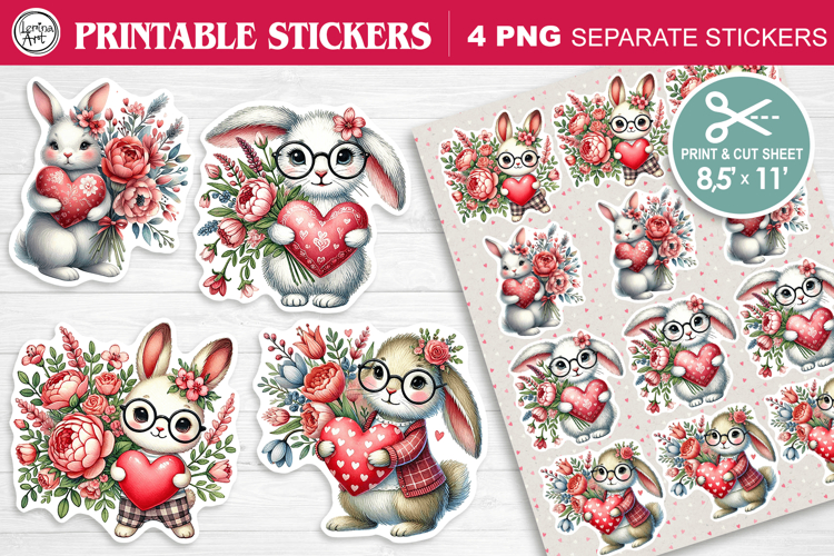 LOVE STICKER. Print & Cut Stickers 300 PNG