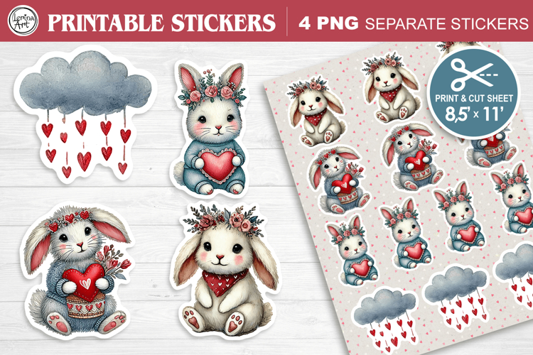 LOVE STICKER. Print & Cut Stickers 300 PNG