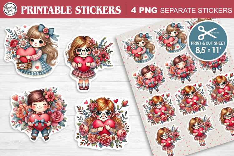 LOVE STICKER. Print & Cut Stickers 300 PNG