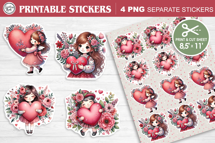 LOVE STICKER. Print & Cut Stickers 300 PNG