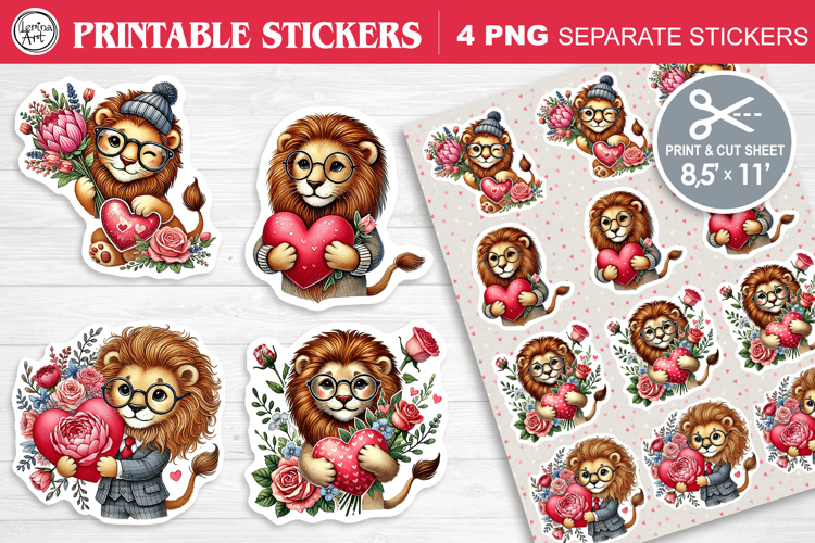 LOVE STICKER. Print & Cut Stickers 300 PNG