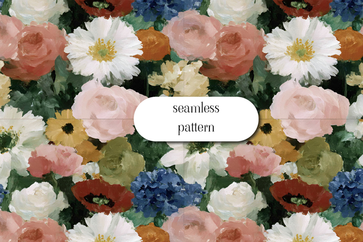 Vintage Floral Seamless Pattern, Botanical Digital Paper