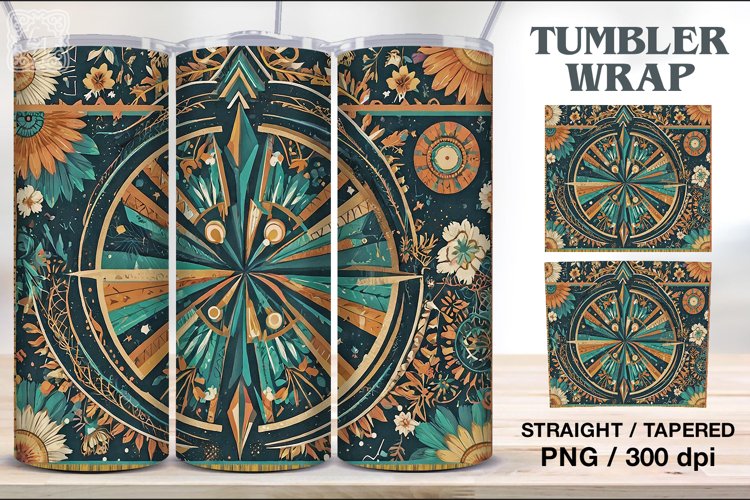 Boho Tumbler Sublimation, 20 oz Tumbler Wrap