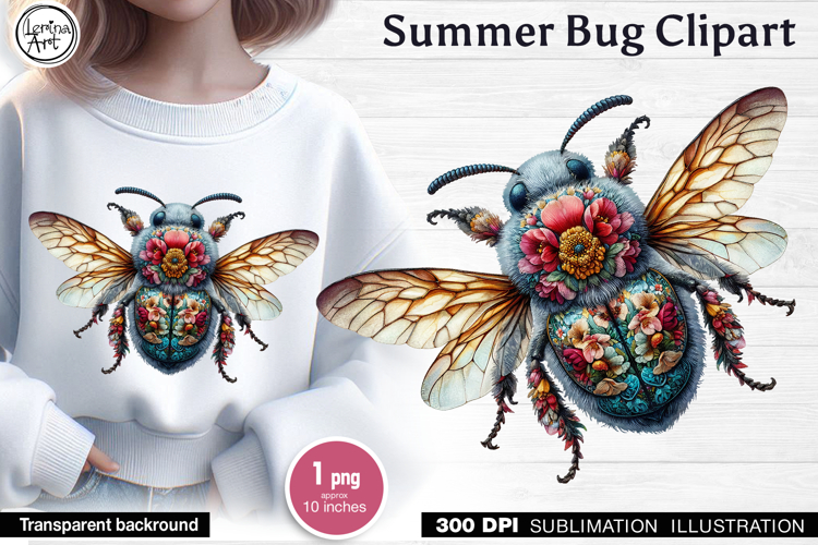 Summer. Bee. Sublimation, print design PNG