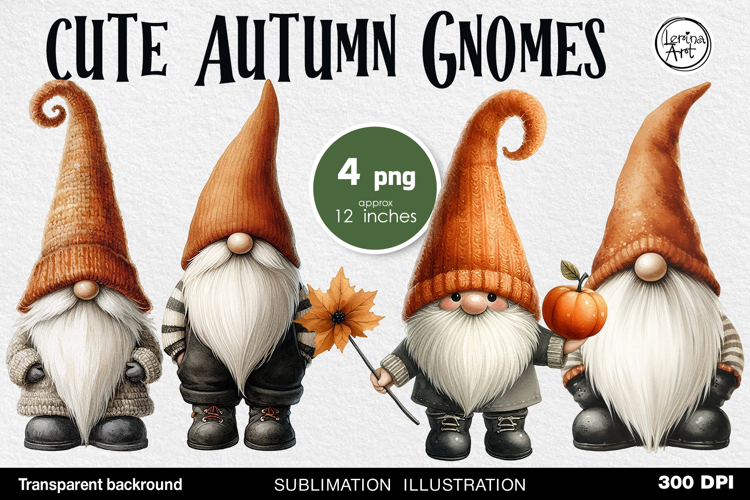 Cozy Fall / Cute Gnome / Sublimation PNG