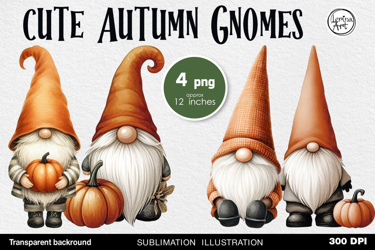 Cozy Fall / Cute Gnome / Sublimation PNG