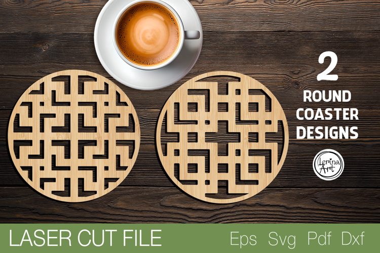 Round Coaster Laser Cut SVG |Round Template