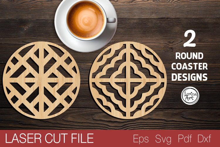 Round Coaster Laser Cut SVG |Round Template