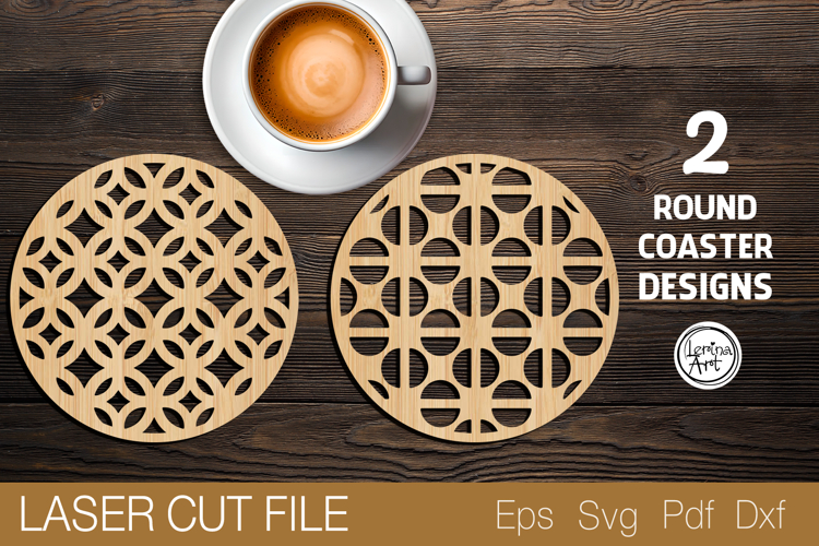 Round Coaster Laser Cut SVG |Round Template