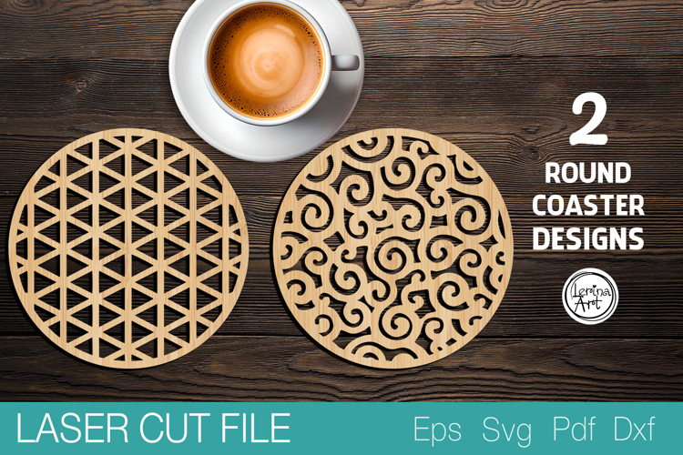 Round Coaster Laser Cut SVG |Round Template