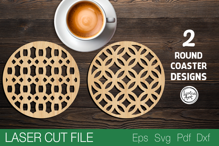 Round Coaster Laser Cut SVG |Round Template