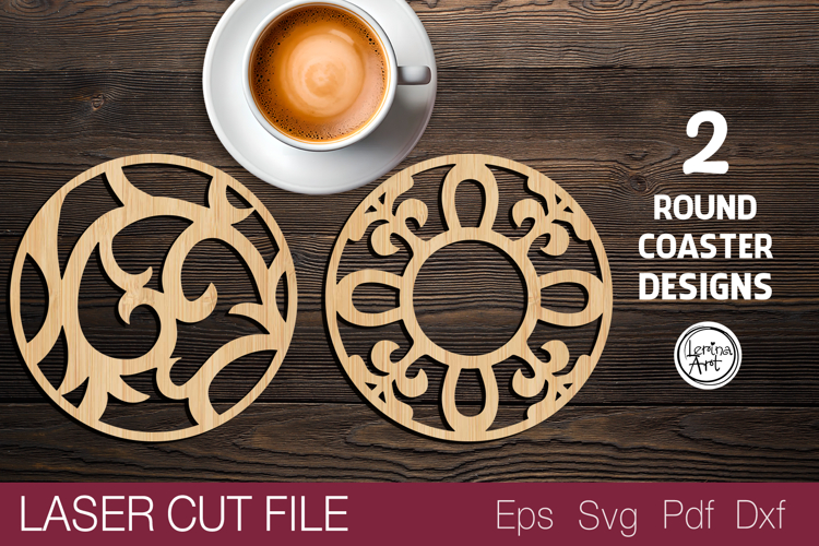 Round Coaster Laser Cut SVG |Round Template