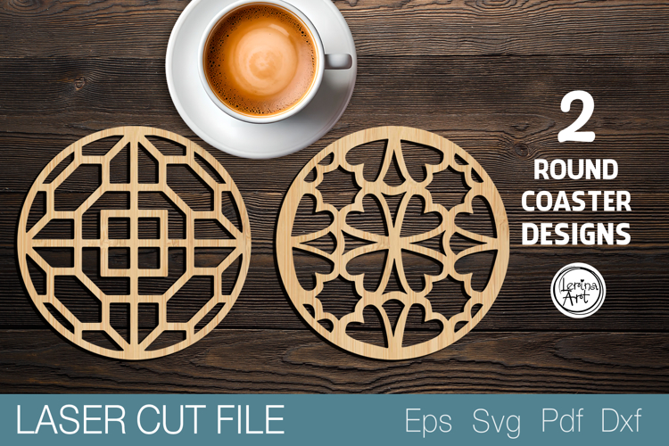 Round Coaster Laser Cut SVG |Round Template