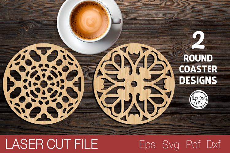 Round Coaster Laser Cut SVG |Round Template