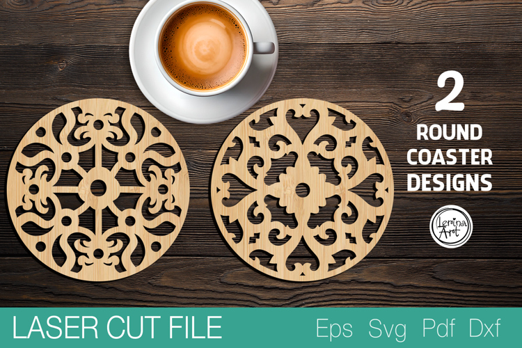 Round Coaster Laser Cut SVG |Round Template