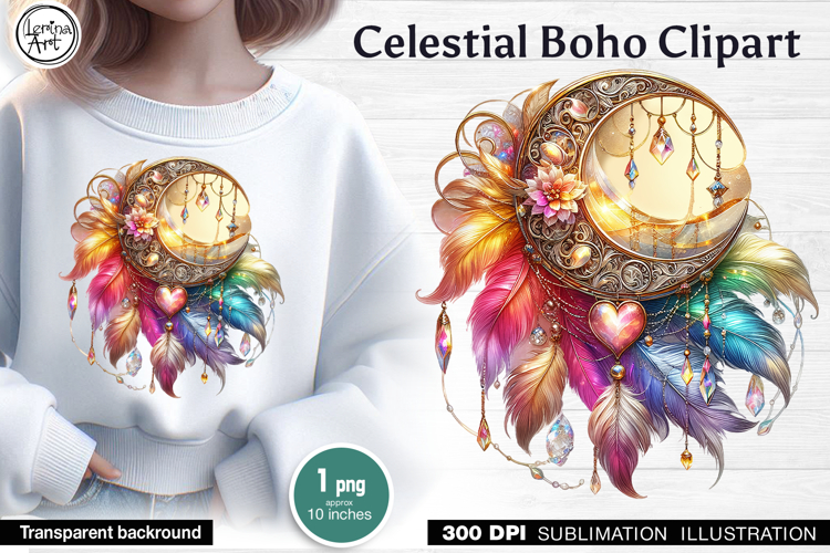 Celestial Boho Sublimation design PNG