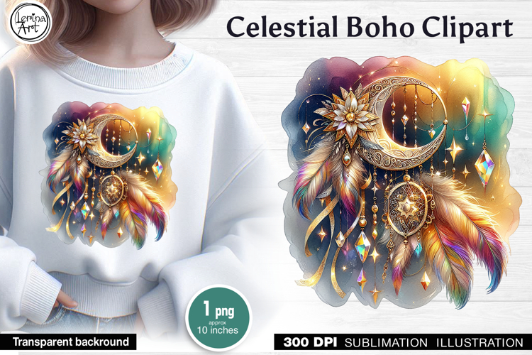 Celestial Boho Sublimation design PNG