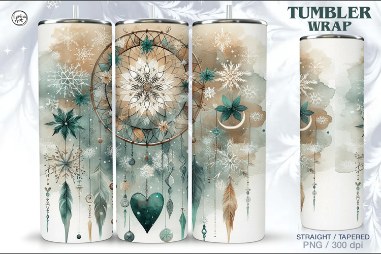 Christmas Celestial Seamless Tumbler Wrap 20 oz