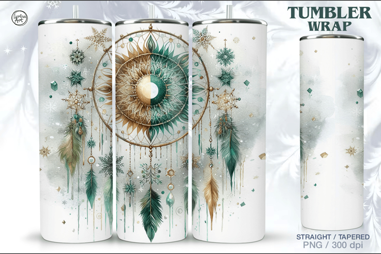 Christmas Celestial Seamless Tumbler Wrap 20 oz