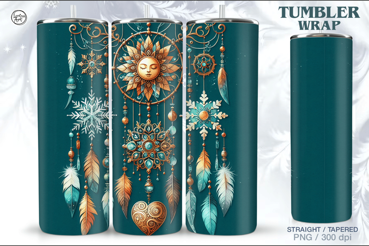 Christmas Celestial Seamless Tumbler Wrap 20 oz