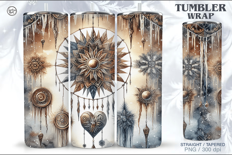 Christmas Celestial Seamless Tumbler Wrap 20 oz