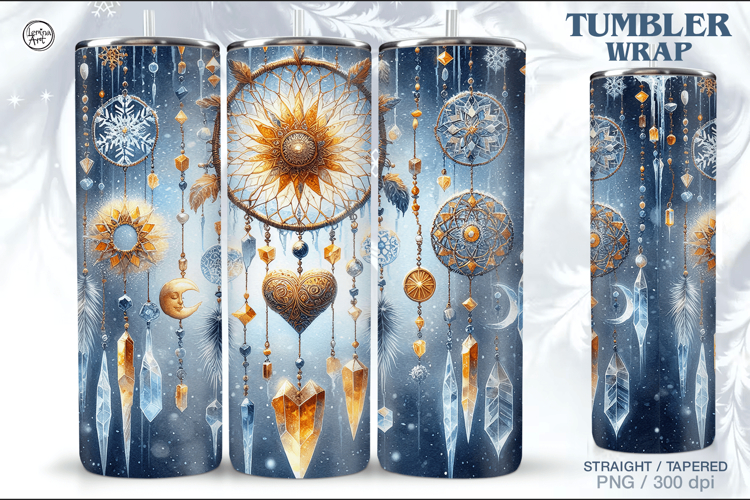 Christmas Celestial Seamless Tumbler Wrap 20 oz