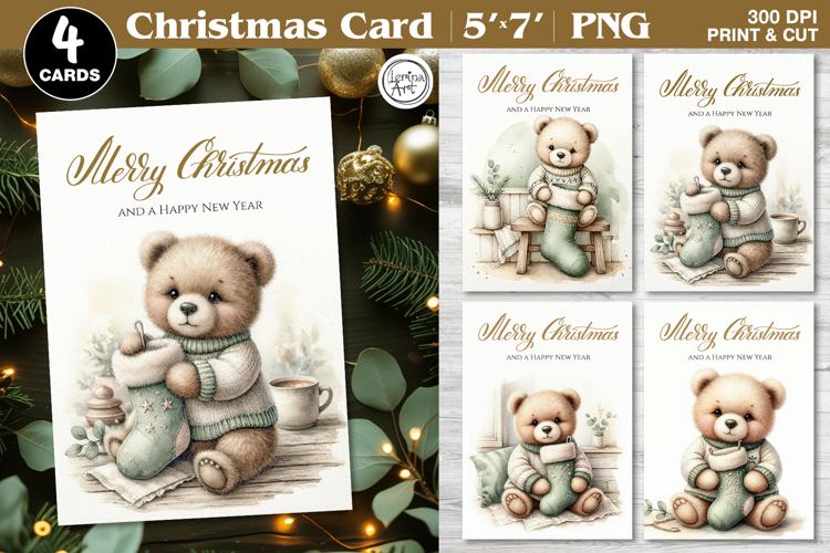 Merry Christmas Card. Printable cards