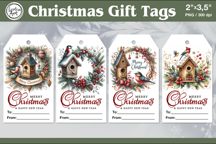 Christmas Gift Tags|Bird house | PNG Sublimation