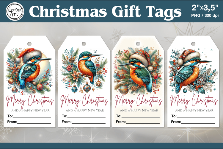 Christmas Gift Tags|Winter Bird | PNG Sublimation