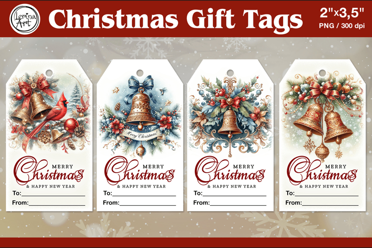 Christmas Gift Tags|Christmas Bell| PNG Sublimation