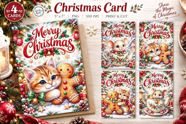 Merry Christmas Card. Printable cards