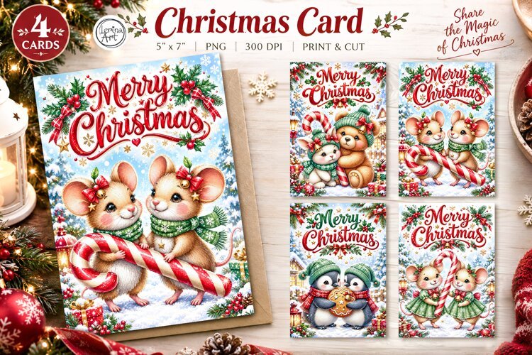 Merry Christmas Card. Printable cards