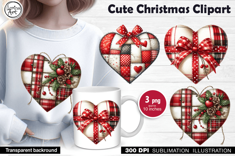 Christmas Heart. Christmas clipart. PNG sublimation