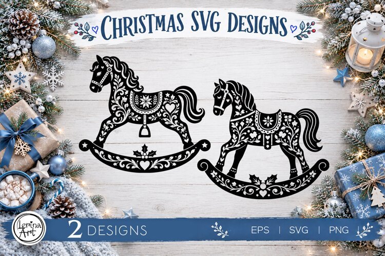 Cozy Christmas SVG | Rocking Horse Svg