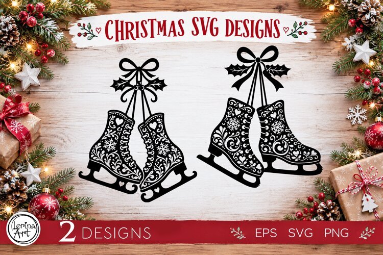Cozy Christmas SVG | Skates Svg