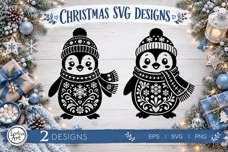 Cozy Christmas SVG | Penguin Svg
