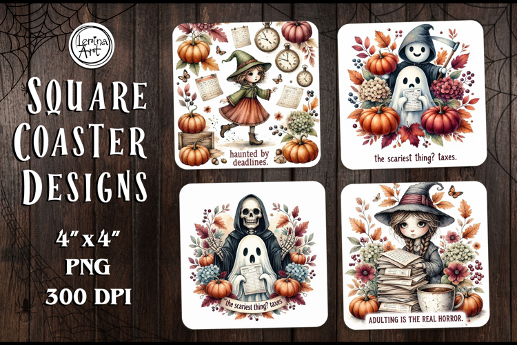 Halloween Coaster Design, 4 PNG