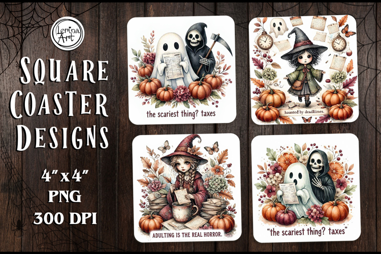 Halloween Coaster Design, 4 PNG