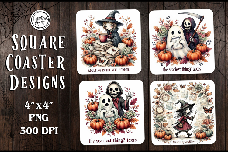 Halloween Coaster Design, 4 PNG
