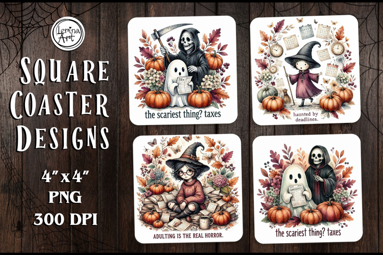 Halloween Coaster Design, 4 PNG