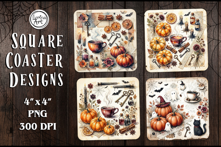 Halloween Coaster Design, 4 PNG