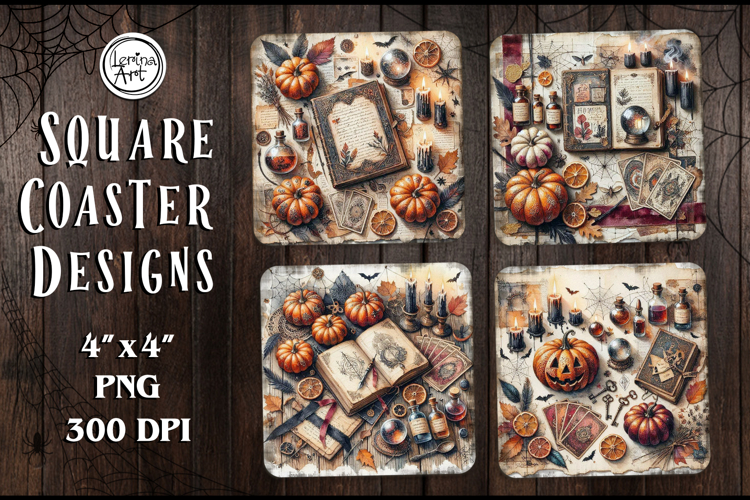 Halloween Coaster Design, 4 PNG